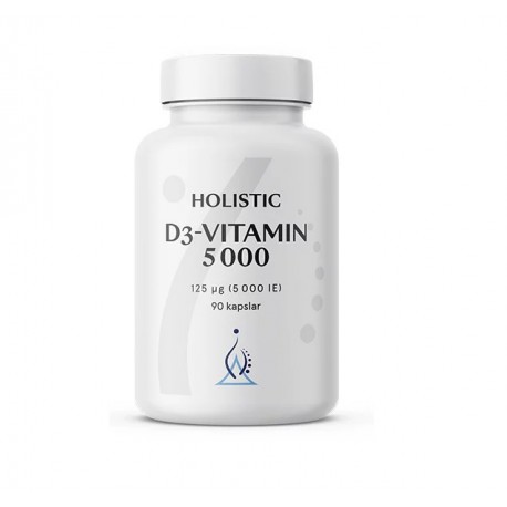 Holistic D3-vitamin 125 µg (5000 IU) 90 kapsułek NATURALNA WITAMINA D3 CHOLEKALCYFEROL