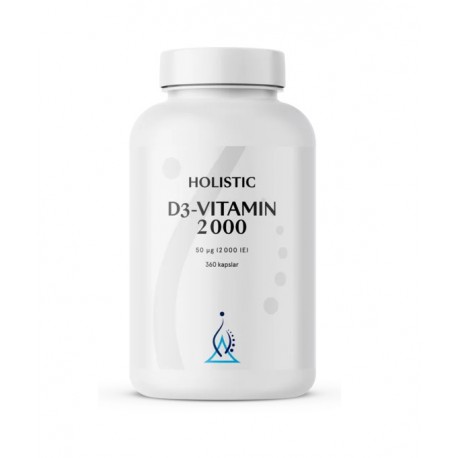 Holistic D3-vitamin 50 µg (2000 IU) 360 kapsułek NATURALNA WITAMINA D3 CHOLEKALCYFEROL