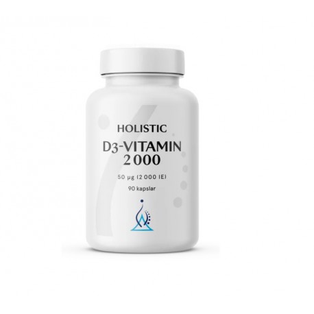 Holistic D3-vitamin 50 µg (2000 IU) 90 kapsułek NATURALNA WITAMINA D3 CHOLEKALCYFEROL